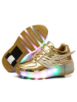 Ufatansy CPS LED Fashion Sneakers Kids Girls Boys Light Up Wheels Skate Shoes Comfortable Mesh Surface Roller Shoes Christmas Day Best Gift