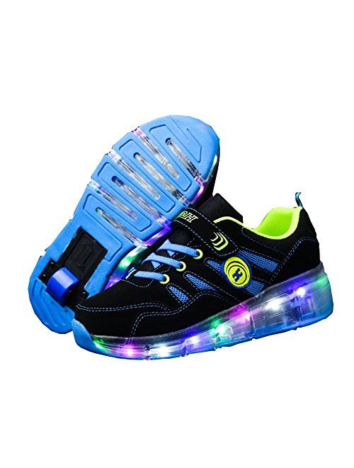 Ufatansy CPS LED Fashion Sneakers Kids Girls Boys Light Up Wheels Skate Shoes Comfortable Mesh Surface Roller Shoes Christmas Day Best Gift