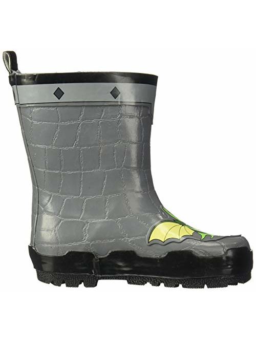 Kidorable Dragon Knight Grey Natural Rubber Rain Boots With A Pull On Heel Tab (Big Kid)