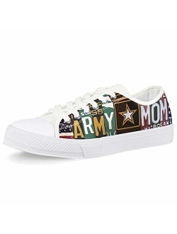 Mumeson Women Novelty Printed Canvas Sneakers Lace-up Low Top Casual Walking Shoes