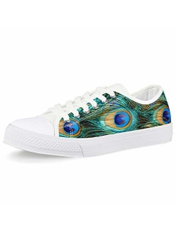 Mumeson Women Novelty Printed Canvas Sneakers Lace-up Low Top Casual Walking Shoes