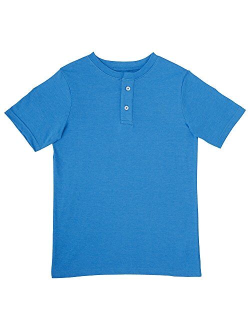 French Toast Boys' Short Sleeve Basic Henley