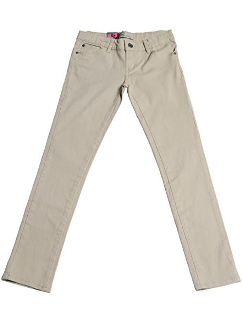 Hey Collection Big Girls Brushed Stretch Twill Skinny Jeans