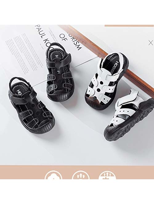 HOBIBEAR Boys Girls Outdoor Sandals Closed Toe Flat Shoes Kid Water Shoes Summer Beach Shoes(Toddler/Little Kid)