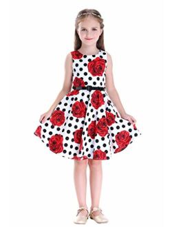 Happy Rose Vintage Floral Party Girl's Dress