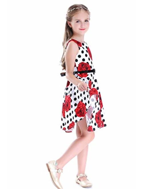 Happy Rose Vintage Floral Party Girl's Dress