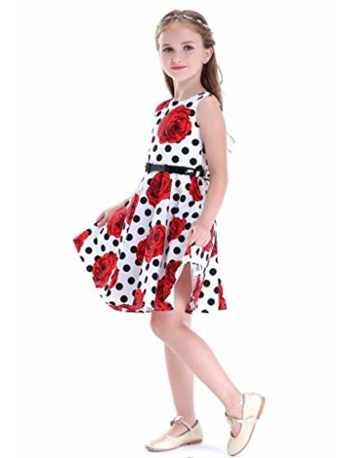 Happy Rose Vintage Floral Party Girl's Dress