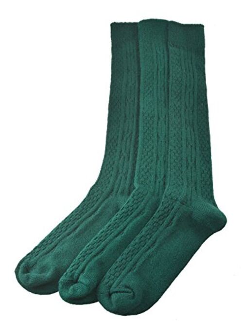 Sierra Socks Women's Girl's Acrylic Cable Knit Knee High 3 Pair Pack