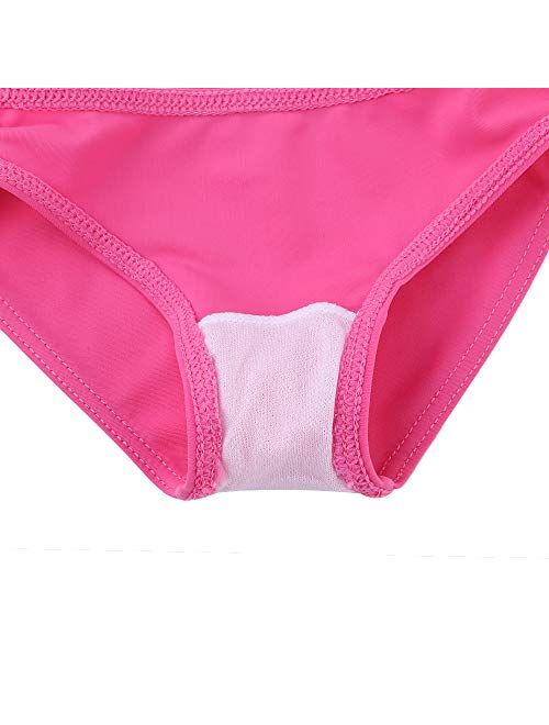 Toddler/Baby Girls Rash Guard Swimsuit Long Sleeve 2 Piece Swim Bottoms Set UPF 50+ 3M-9T