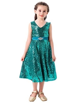 Bow Dream Lovely Lace V-Neck Sleeveless Flower Girl Dress