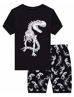 Boys Pajamas Dinosaur Space Short Toddler Clothes Kids Pjs Sleepwear Summer Shirts