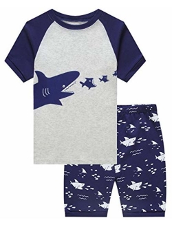 Boys Pajamas Dinosaur Space Short Toddler Clothes Kids Pjs Sleepwear Summer Shirts