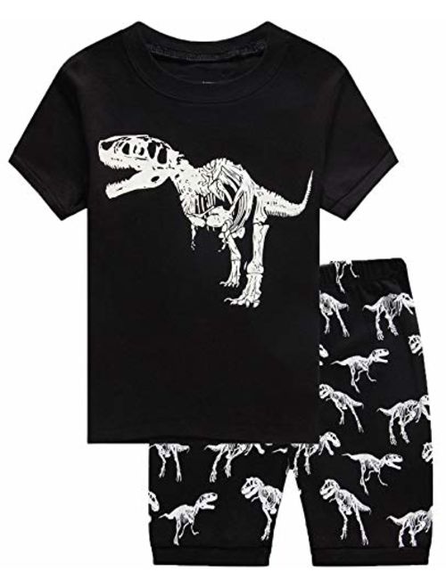 Boys Pajamas Dinosaur Space Short Toddler Clothes Kids Pjs Sleepwear Summer Shirts