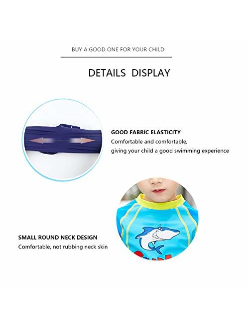 Happy Cherry Kids Rashguard Sets Cartoon Long Sleeve Swimming Sunsuit Two-Piece Wetsuit