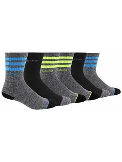 Kids-Boys/Girls 3-Stripes Crew Socks (6-Pair)