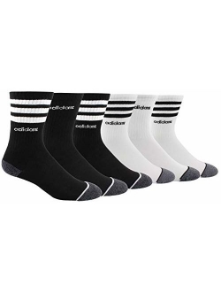 Kids-Boys/Girls 3-Stripes Crew Socks (6-Pair)