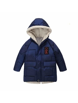 AMIYAN Toddler Boys Down Jacket Winter Jacket Hooded Thickened Warm Snowsuit Coat Parka Outerwear