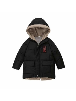 AMIYAN Toddler Boys Down Jacket Winter Jacket Hooded Thickened Warm Snowsuit Coat Parka Outerwear