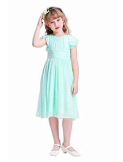 Happy Rose Chiffon Prom Party Dresses Bridesmaid Dress Flower Girl's Dress