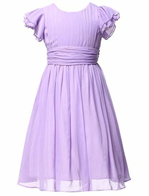 Happy Rose Chiffon Prom Party Dresses Bridesmaid Dress Flower Girl's Dress