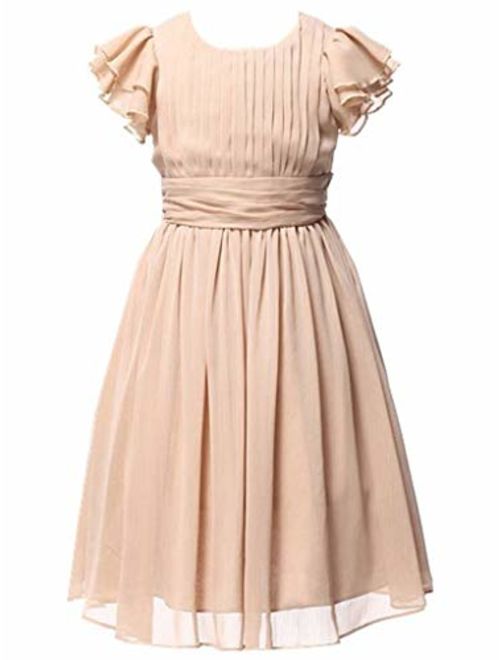 Happy Rose Chiffon Prom Party Dresses Bridesmaid Dress Flower Girl's Dress