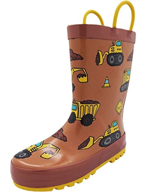 NORTY Waterproof Rubber Rain Boots for Kids - Boys and Girls Solid & Printed Rainboots for Toddlers and Kids