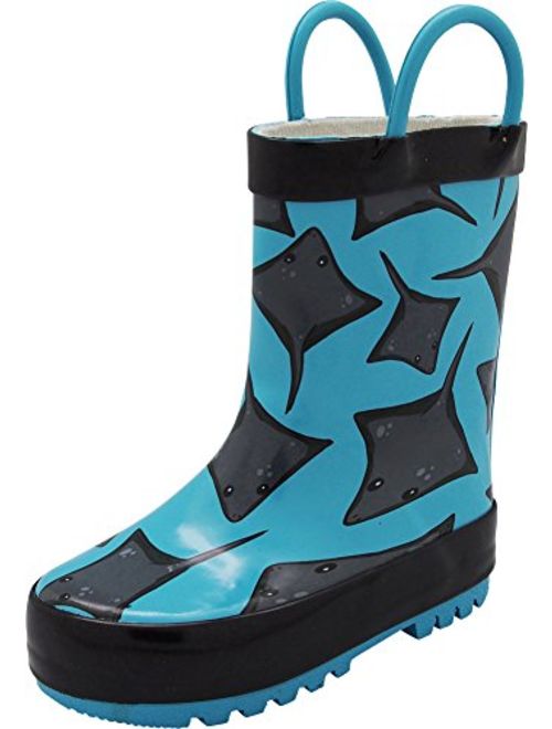 NORTY Waterproof Rubber Rain Boots for Kids - Boys and Girls Solid & Printed Rainboots for Toddlers and Kids