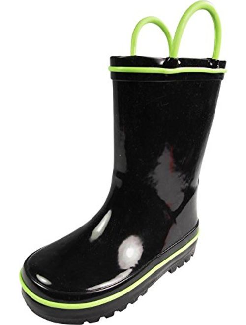 NORTY Waterproof Rubber Rain Boots for Kids - Boys and Girls Solid & Printed Rainboots for Toddlers and Kids