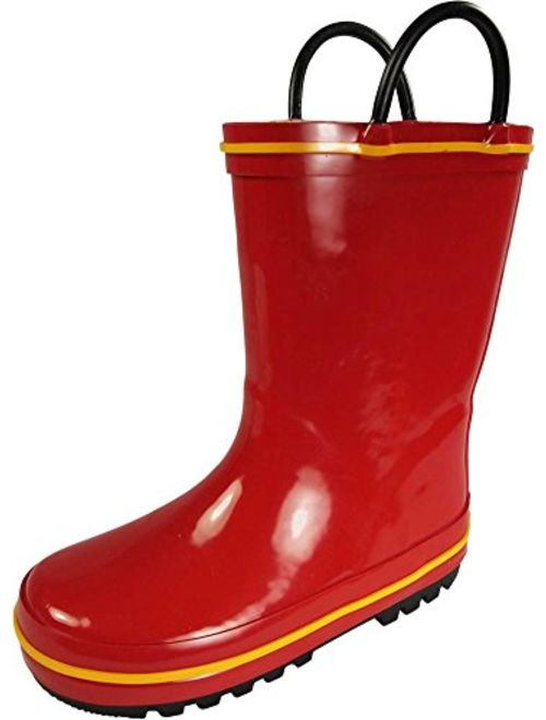 NORTY Waterproof Rubber Rain Boots for Kids - Boys and Girls Solid & Printed Rainboots for Toddlers and Kids