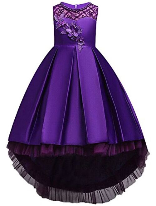 WEONEDREAM Princess Girls Dress for Wedding Birthday Party with Train Size 3-14 Years