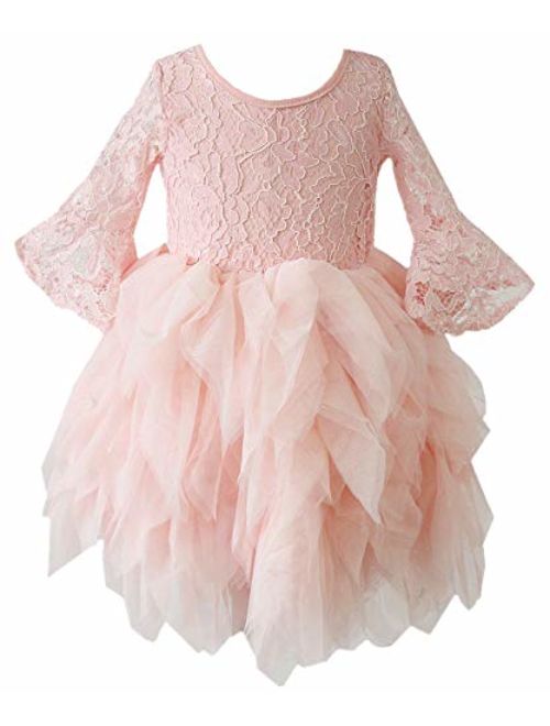 2Bunnies Girl Lace Back A-Line Tutu Tulle Flower Girl Dress