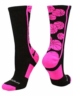 MadSportsStuff Crazy Basketball Logo Crew Socks (Multiple Colors)