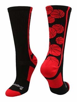 MadSportsStuff Crazy Basketball Logo Crew Socks (Multiple Colors)