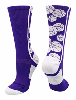 MadSportsStuff Crazy Basketball Logo Crew Socks (Multiple Colors)