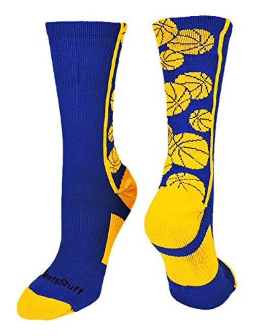 MadSportsStuff Crazy Basketball Logo Crew Socks (Multiple Colors)