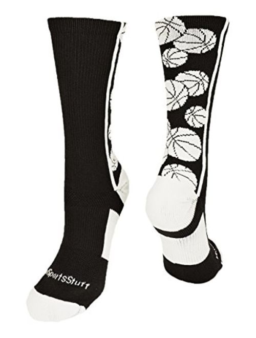 MadSportsStuff Crazy Basketball Logo Crew Socks (Multiple Colors)