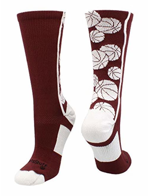 MadSportsStuff Crazy Basketball Logo Crew Socks (Multiple Colors)