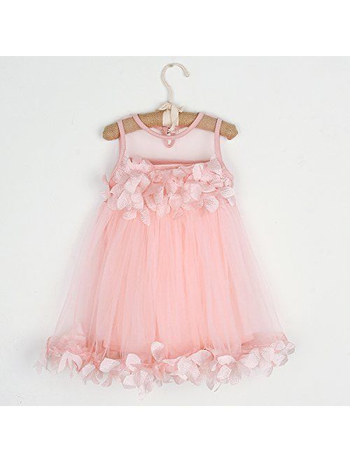 1-6T Kids Girls Mesh Tulle Skirt Dress for Birthday Flower Girl Special Occasion