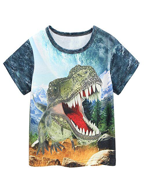 Frogwill Boys Dinosaur Short Sleeve T-Shirt Top Tee Size 2-10