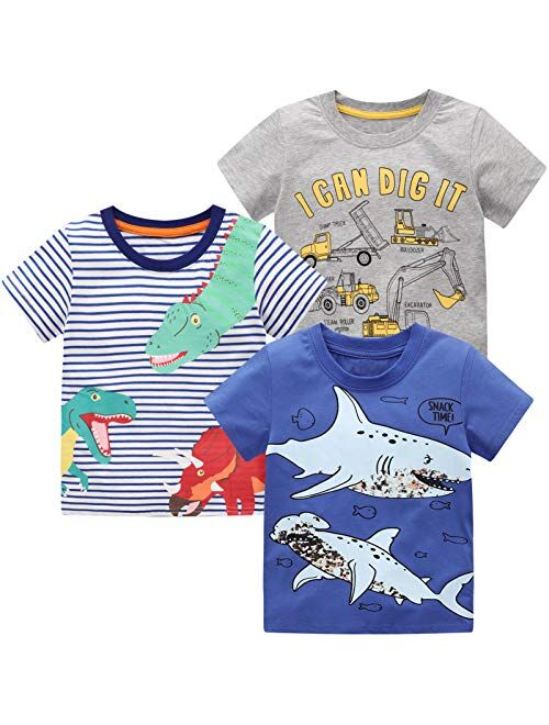 Frogwill Boys Dinosaur Short Sleeve T-Shirt Top Tee Size 2-10