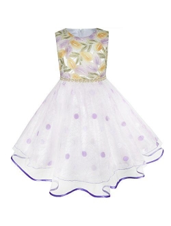 Girls Dress Champagne Multi-Layers Wedding Pageant