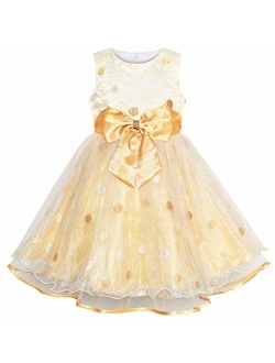 Girls Dress Champagne Multi-Layers Wedding Pageant