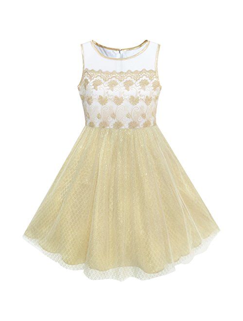 Sunny Fashion Girls Dress Champagne Multi-Layers Wedding Pageant