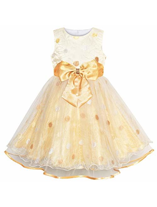 Sunny Fashion Girls Dress Champagne Multi-Layers Wedding Pageant