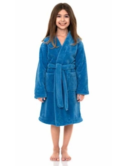 TowelSelections Girls Robe, Kids Plush Kimono Fleece Bathrobe