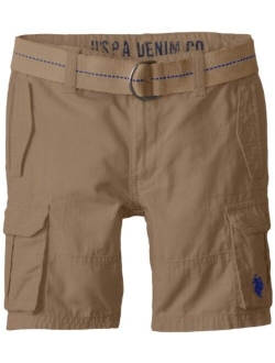 Boys' Solid Cargo Short with Belt