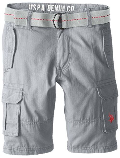 U.S. Polo Assn. Boys' Solid Cargo Short with Belt