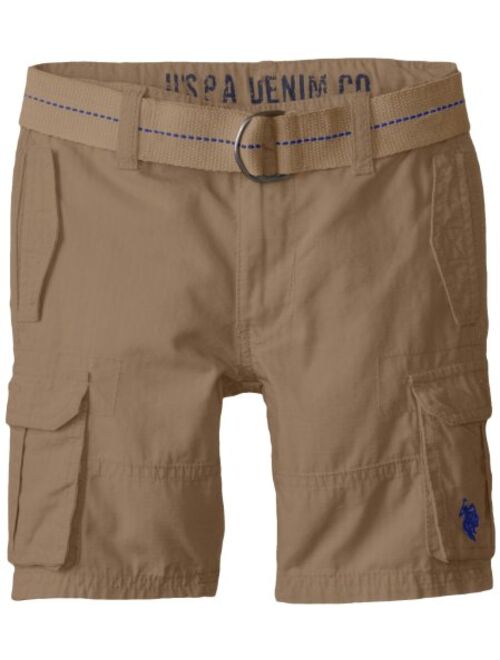 U.S. Polo Assn. Boys' Solid Cargo Short with Belt