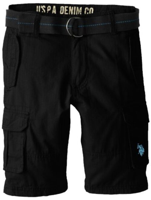 U.S. Polo Assn. Boys' Solid Cargo Short with Belt