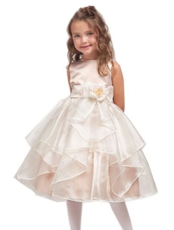 Kid Collection Girls' Satin Sleeveless Flower Girl Dress